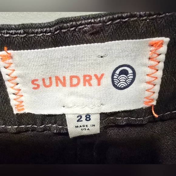 Anthropologie SUNDRY N61 Gray Smoke Camo Cotton Jogger Pants Ankle Zip Womens 28 - Picture 8 of 10